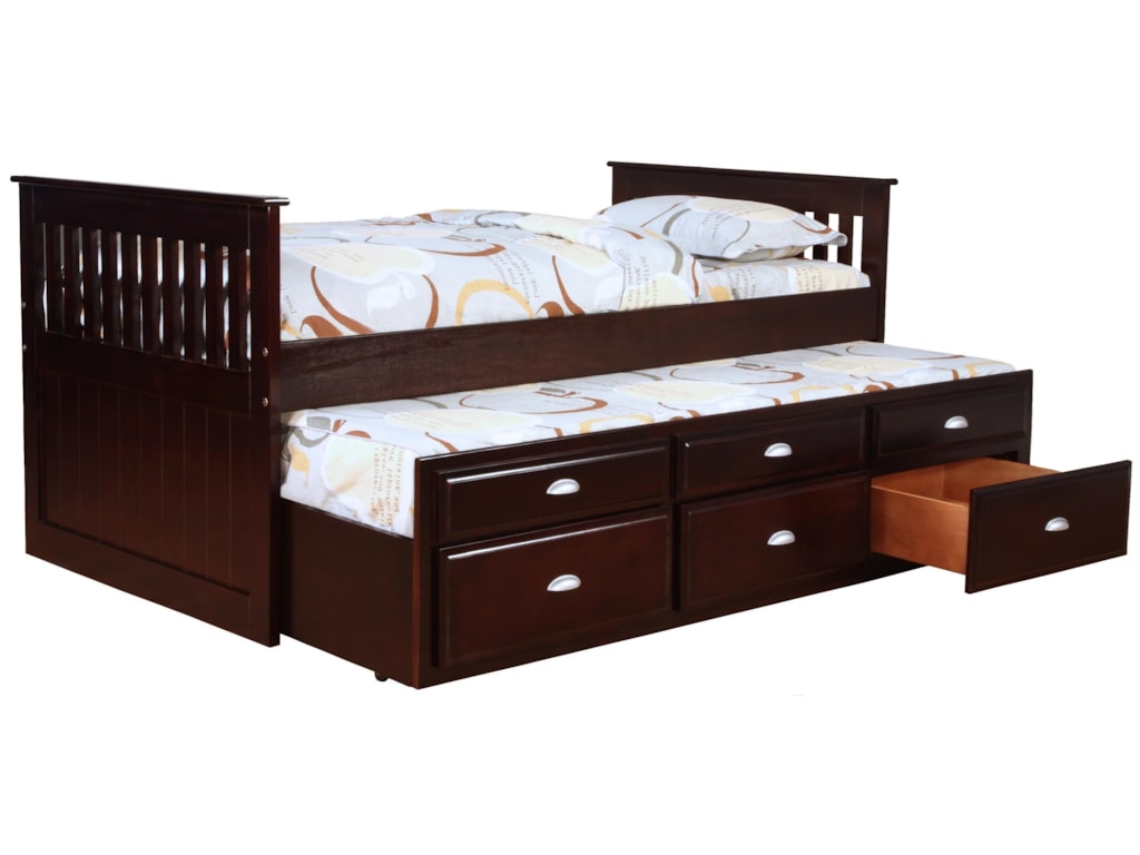 Bernards Logan Captain S Bed With Trundle And Storage Wayside