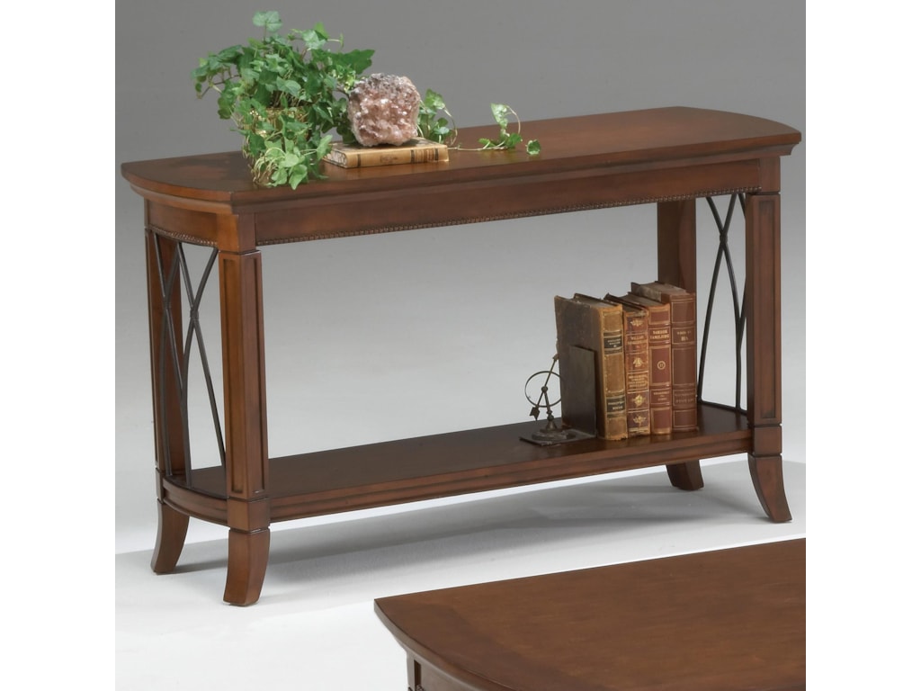 Bernards Cathedral Cherry Metal Sofa Table W Lower Shelf Bernards Cathedral Cherry Metal Sofa