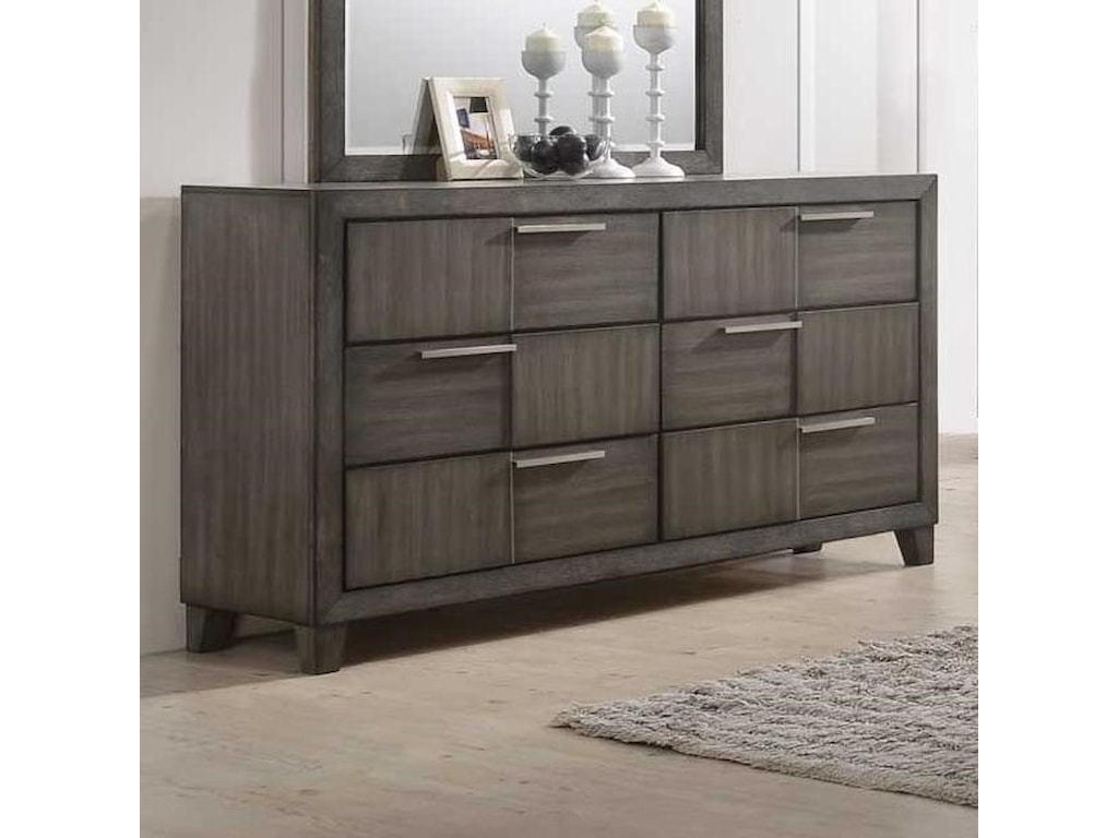 Bernards Denton Contemporary 6 Drawer Dresser Rooms For Less