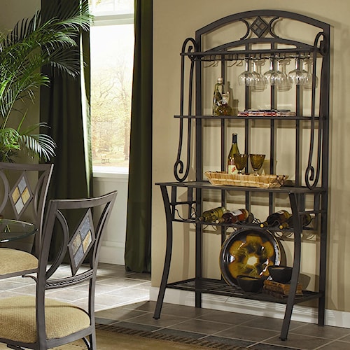 Bernards Diamond Tile Metal Bakers Rack with Wine Storage ... Bernards Diamond Tile Metal Bakers Rack with Wine Storage ... - Bernards Diamond Tile Metal Bakers Rack with Wine Storage