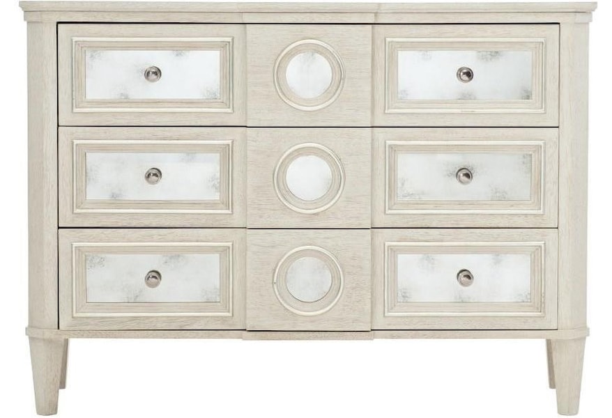 Bernhardt Allure Transitional 3 Drawer Hall Chest With Mirrored Allure Transitional 3 Drawer Hall Chest