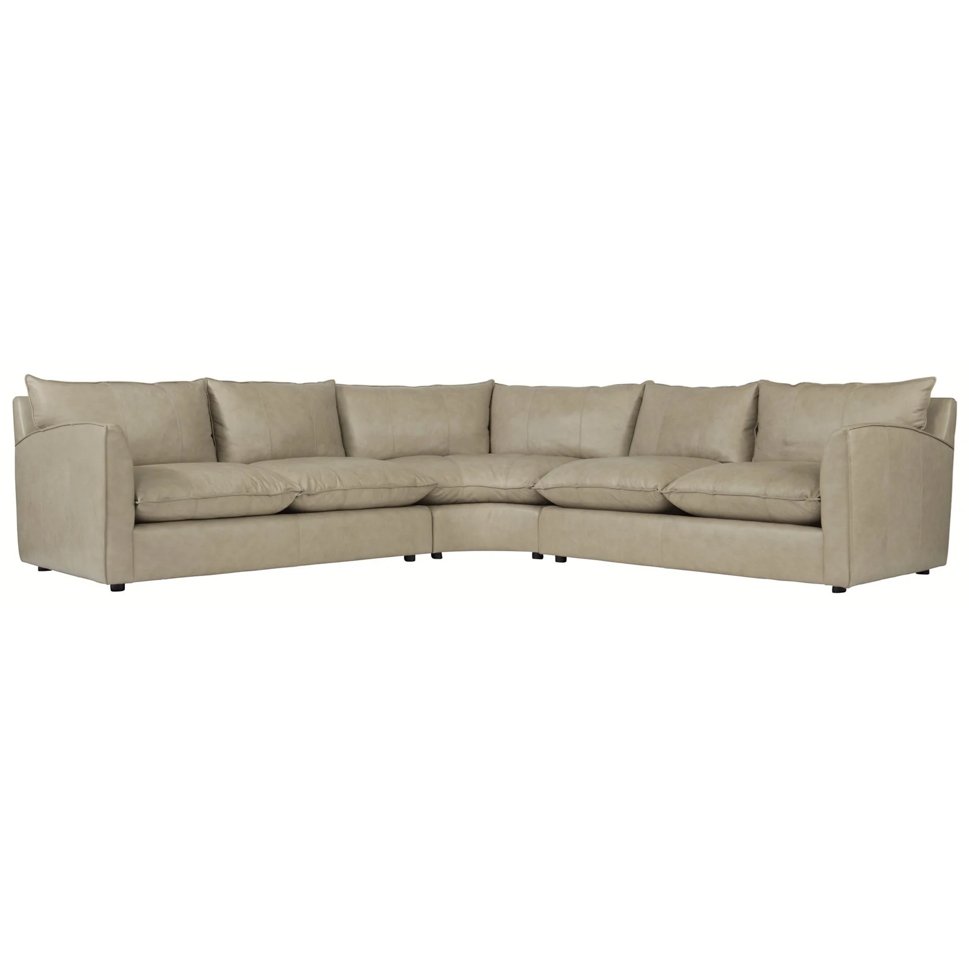 Bernhardt Ally Leather 3-Piece Sectional with Wedge | Dream ...