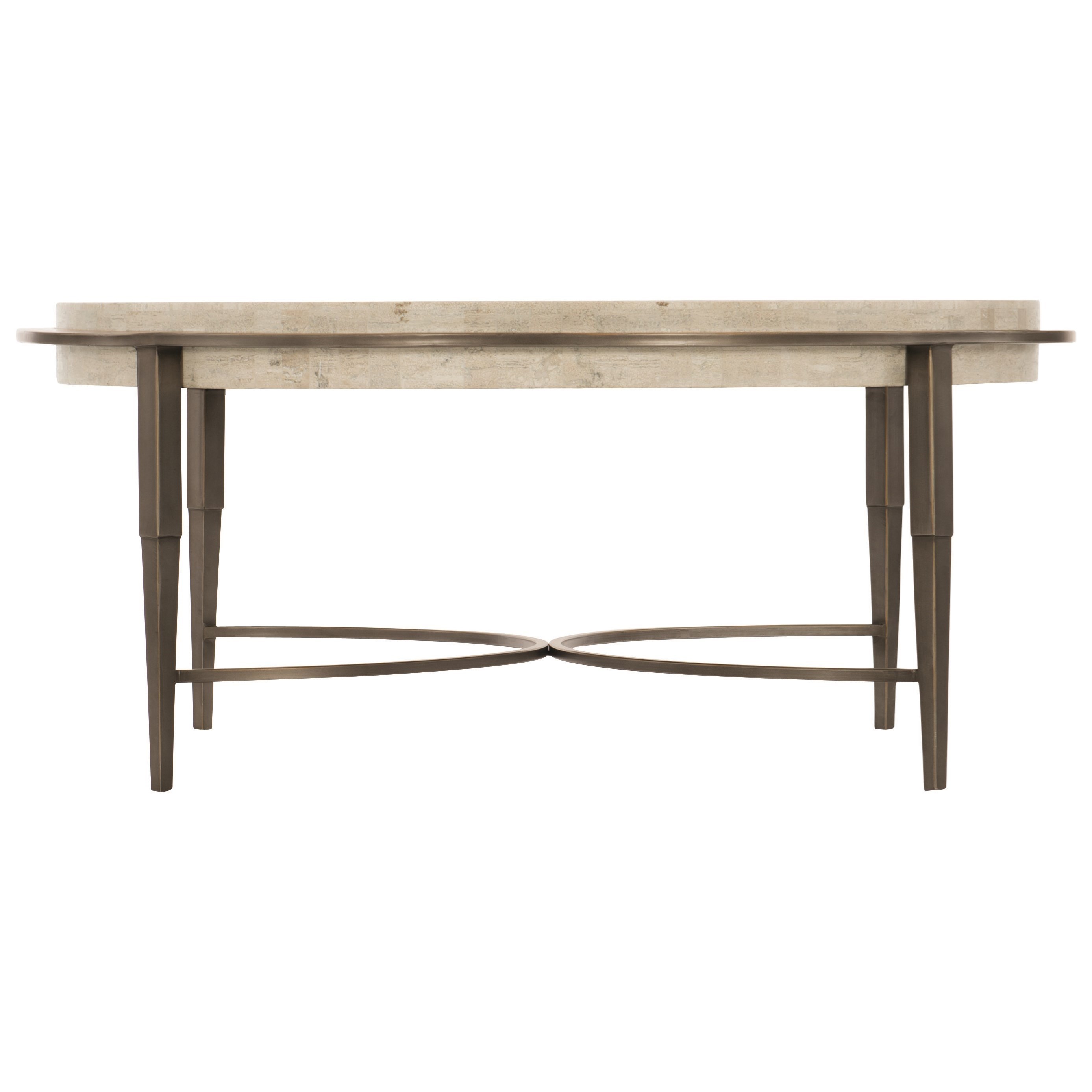 Bernhardt Barclay Metal Round Cocktail Table With Stone Top Belfort Furniture Cocktail Coffee Tables