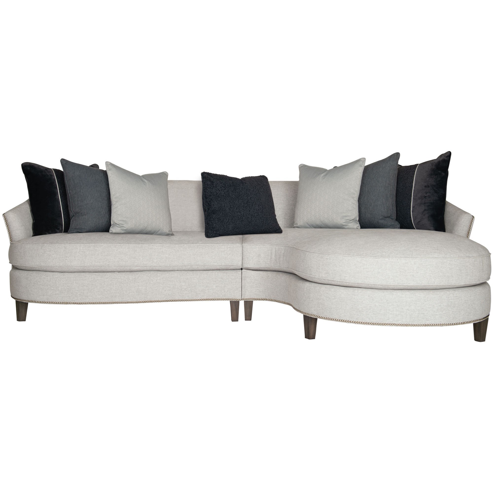 Bernhardt Brannen Contemporary 2 Piece Sectional With Nailhead