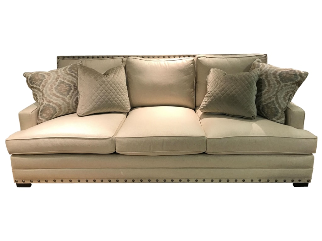 Bernhardt Cantor Sofa With Nail Head Trim And Low Set Arms Bernhardt Cantorsofa