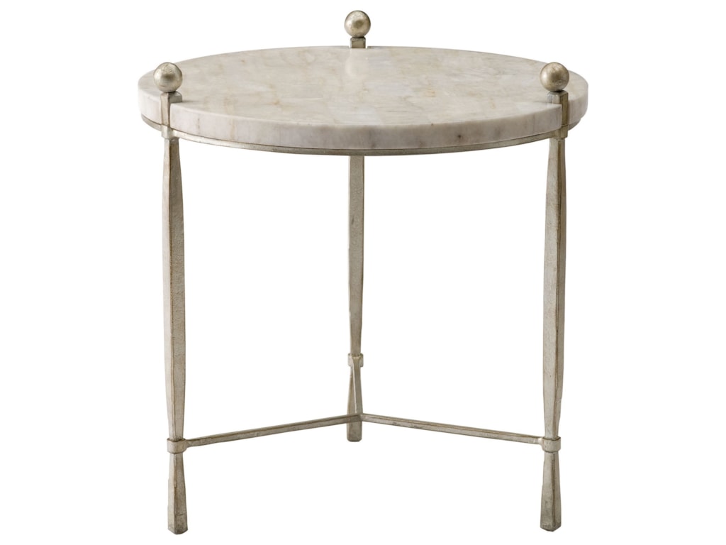Bernhardt Clarion Round Chairside Table With Stone Top Miskelly Bernhardt Clarionround Chairside Table