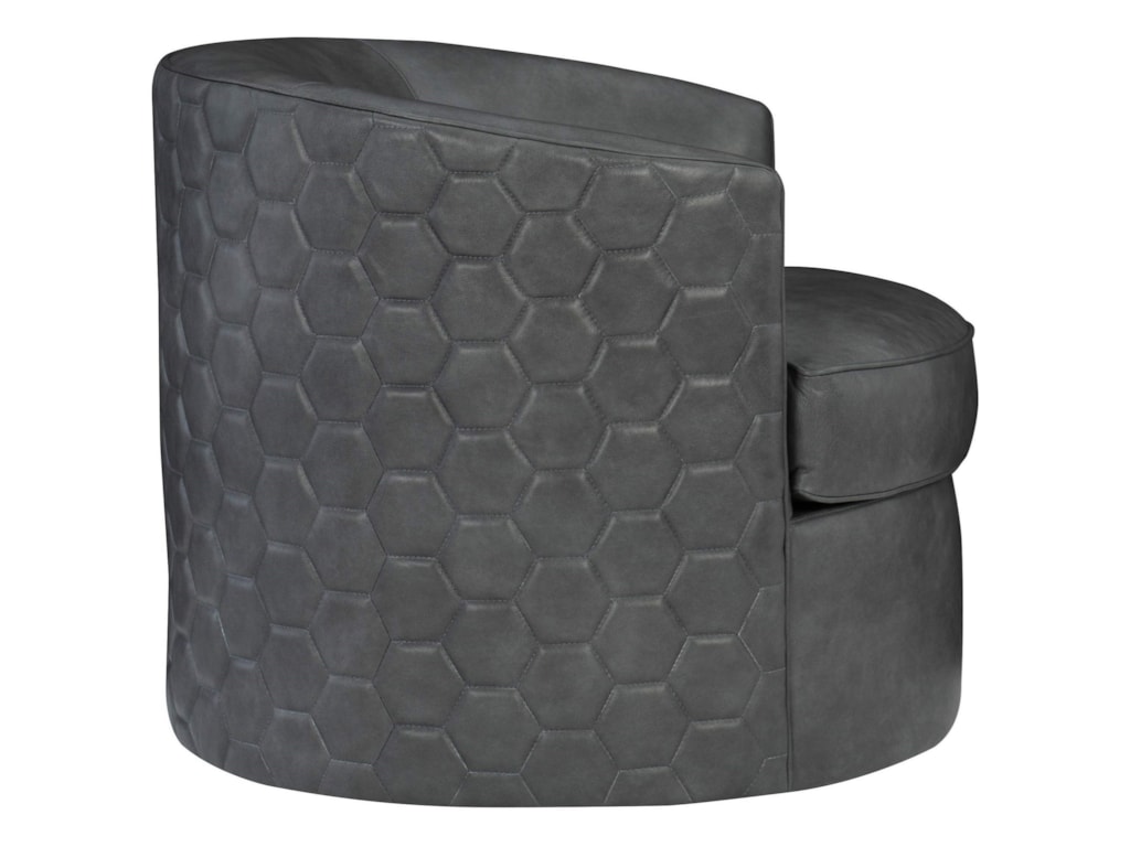 Bernhardt Corbin Leather Barrel Swivel Chair With Quilted Back Howell Furniture Upholstered Chairs