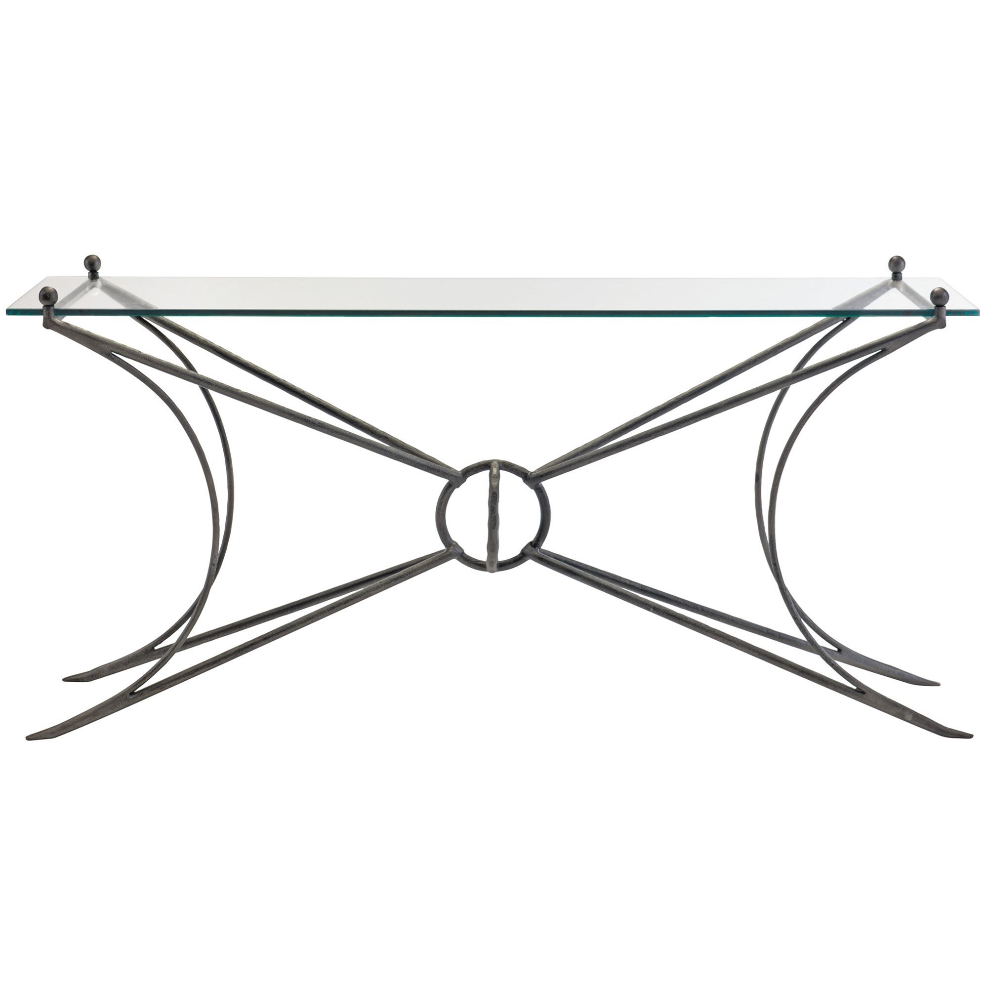 Bernhardt Cortland Contemporary Console Table With Glass Top