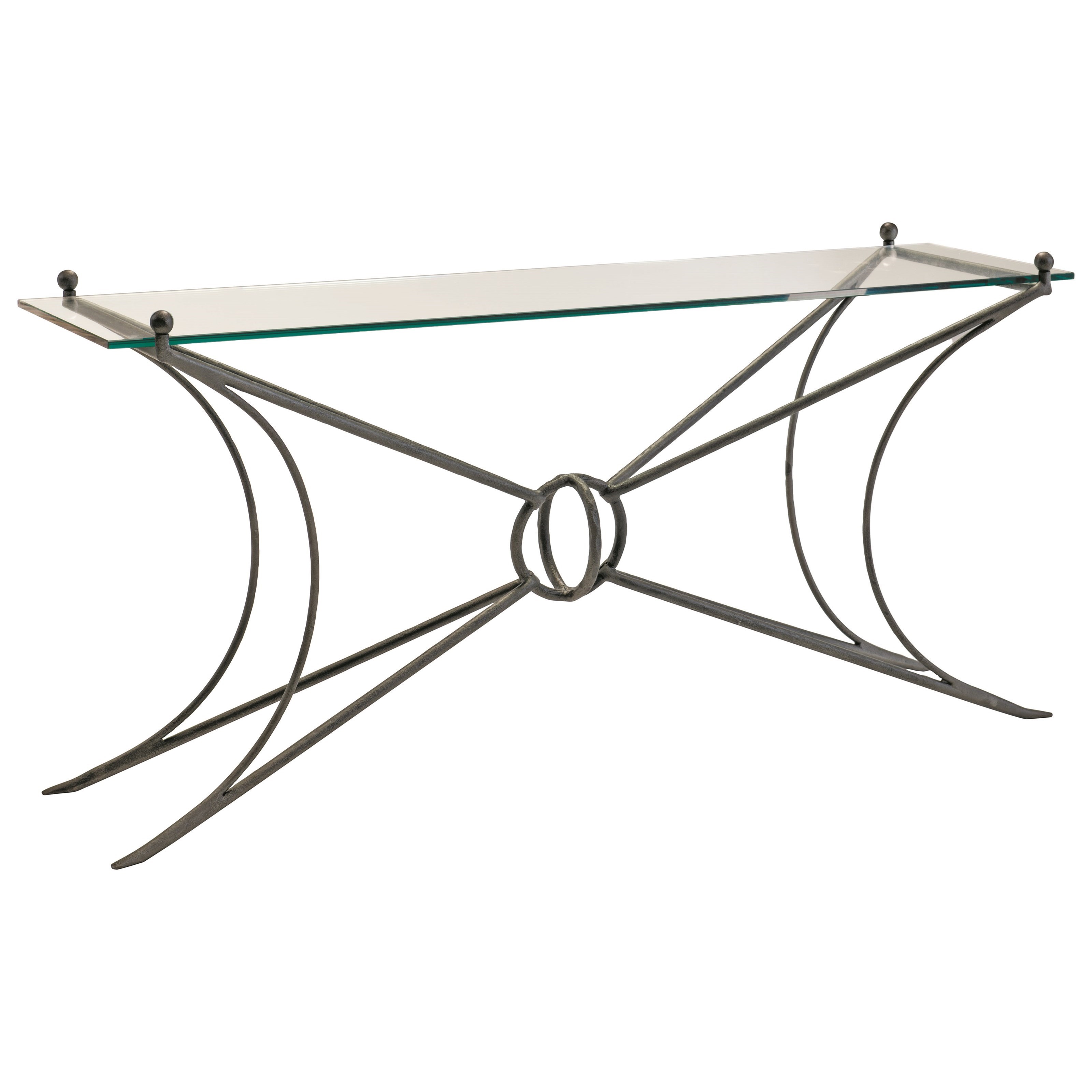 Bernhardt Cortland Contemporary Console Table With Glass Top
