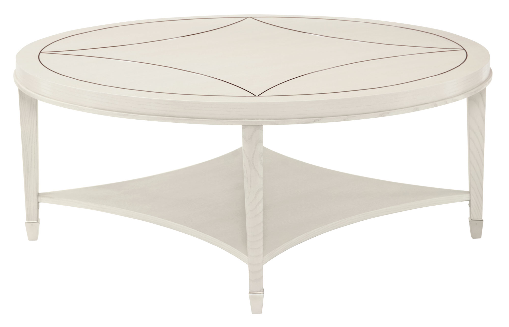 Bernhardt Criteria Round Cocktail Table With Stainless Steel Inlay Sprintz Furniture Cocktail Coffee Tables