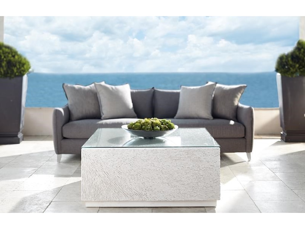 Bernhardt Exteriors Tenerife Contemporary Square Coco Twig Cocktail Table Howell Furniture Outdoor Cocktail Coffee Tables