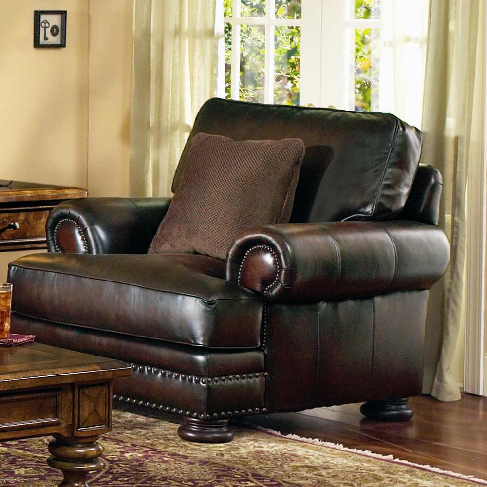 Bernhardt Foster Upholstered Living Room Chair With Nailhead Jacksonville Furniture Mart Upholstered Chairs