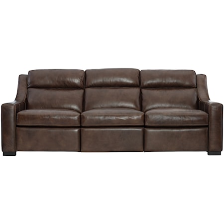 Century Leather Upholstery Quilted Leather Stationary Sofa, Sprintz  Furniture