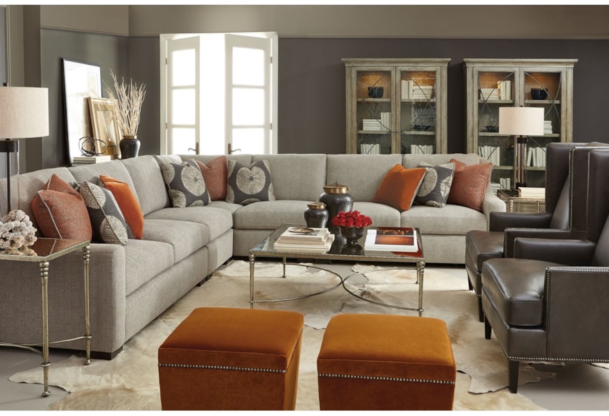 Bernhardt Germain Contemporary Sectional With Spring Down Cushions Belfort Furniture Sectional Sofas