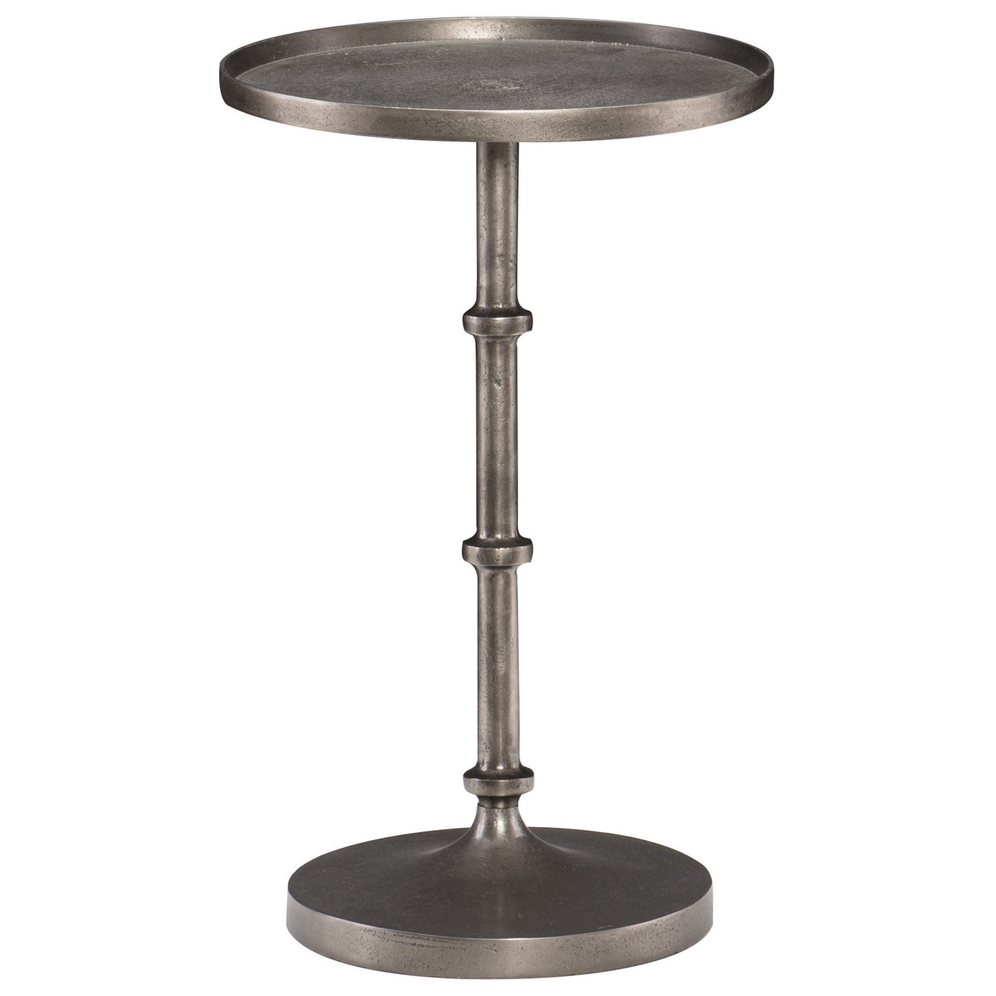 Bernhardt Interiors Ascot 375 171 Round Cast Aluminum Pedestal Chairside Table Dunk Bright Furniture End Tables
