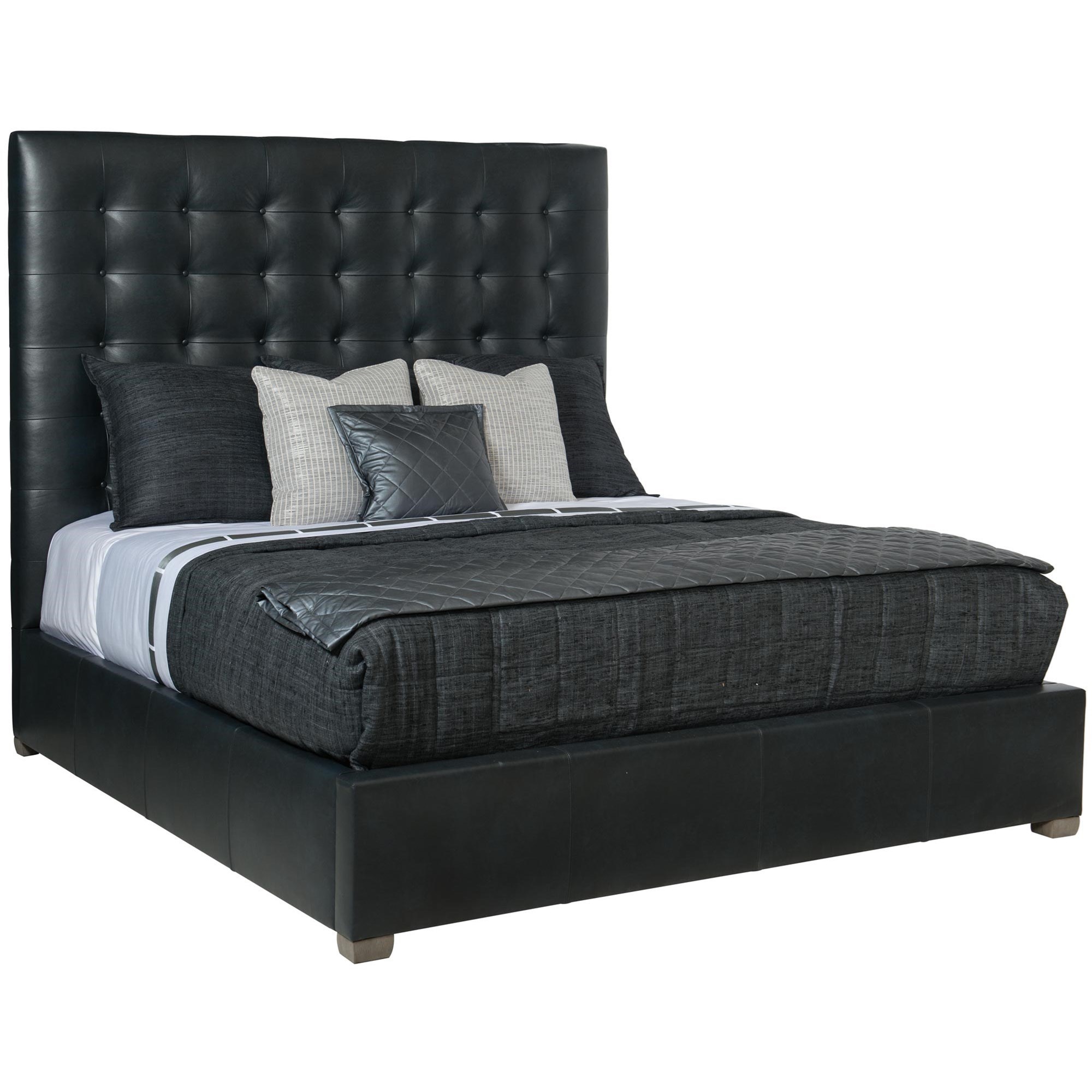 Bernhardt Interiors Beds 755 H74l 755 F74l Queen Size Avery Leather Upholstered Button Tufted Bed Baer S Furniture Upholstered Beds