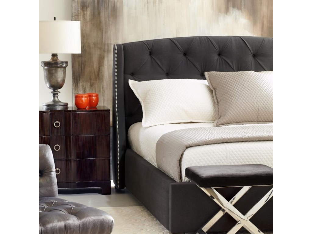 Bernhardt Interiors - BedsQueen Jordan Button-Tufted Wing Headboard