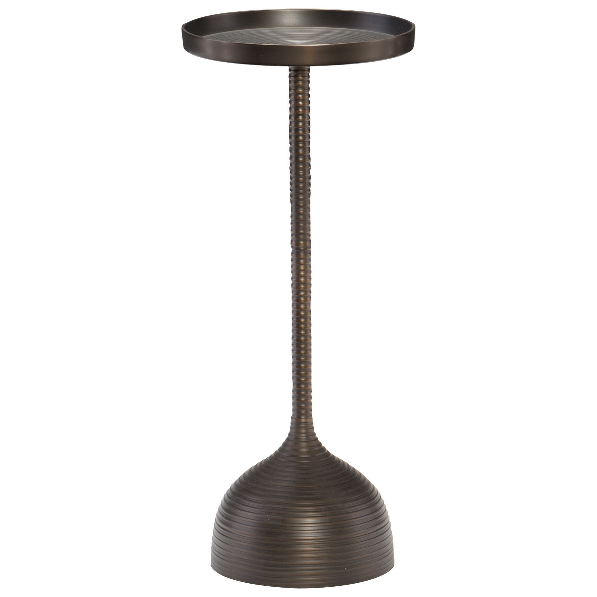 Bernhardt Interiors Cordoba 375 164 Contemporary Cast Aluminium Pedestal Round Chairside Table Dunk Bright Furniture End Tables