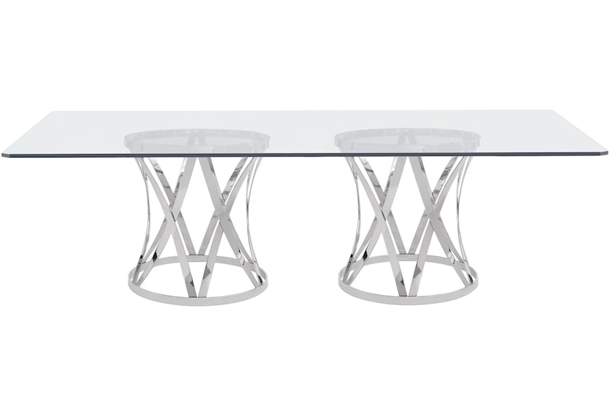 Bernhardt Interiors Gustav 326 1050 330 774 Contemporary Rectangular Dining Table With Glass Top Dunk Bright Furniture Dining Tables