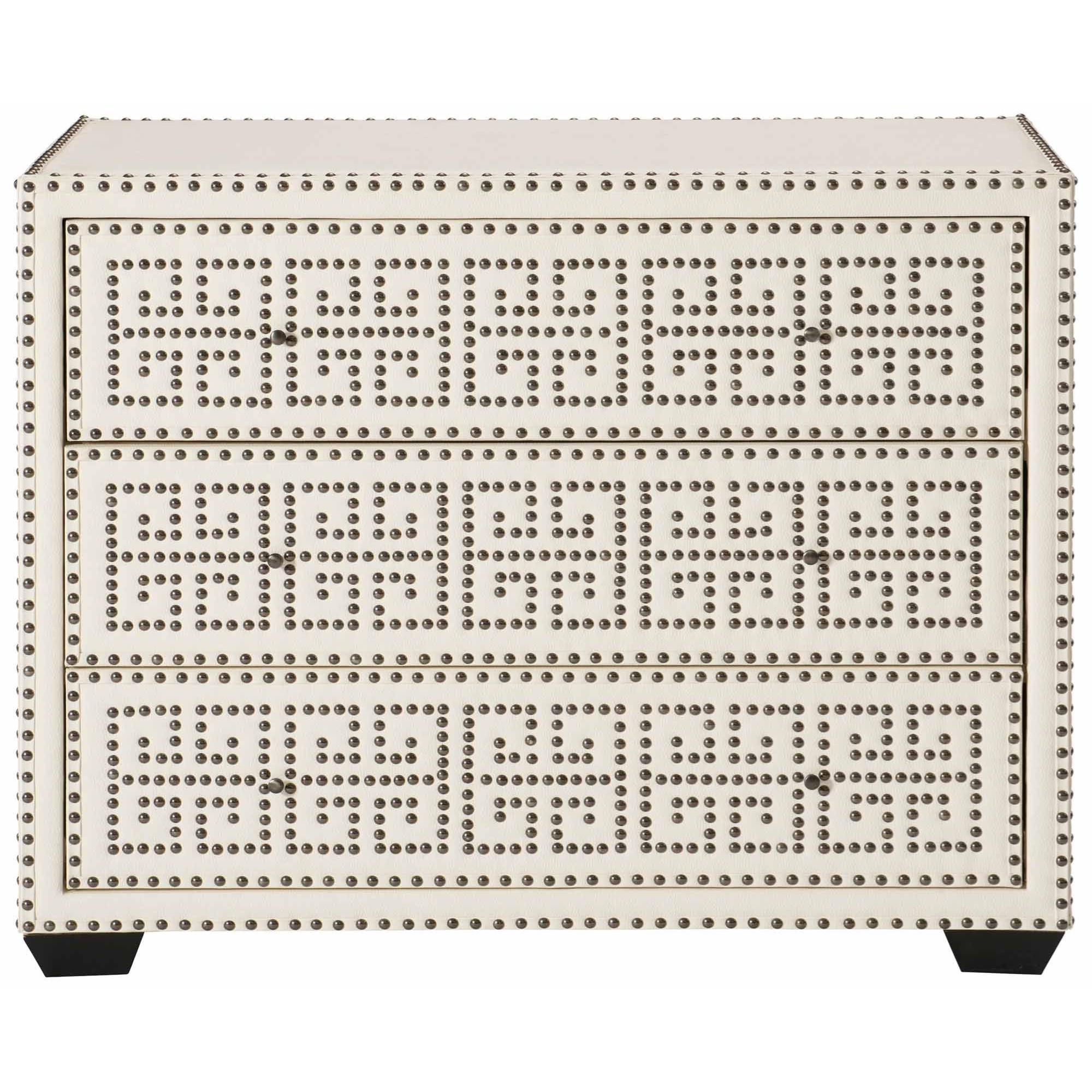 Bernhardt Interiors Isabella 379 113 White Leather 3 Drawer