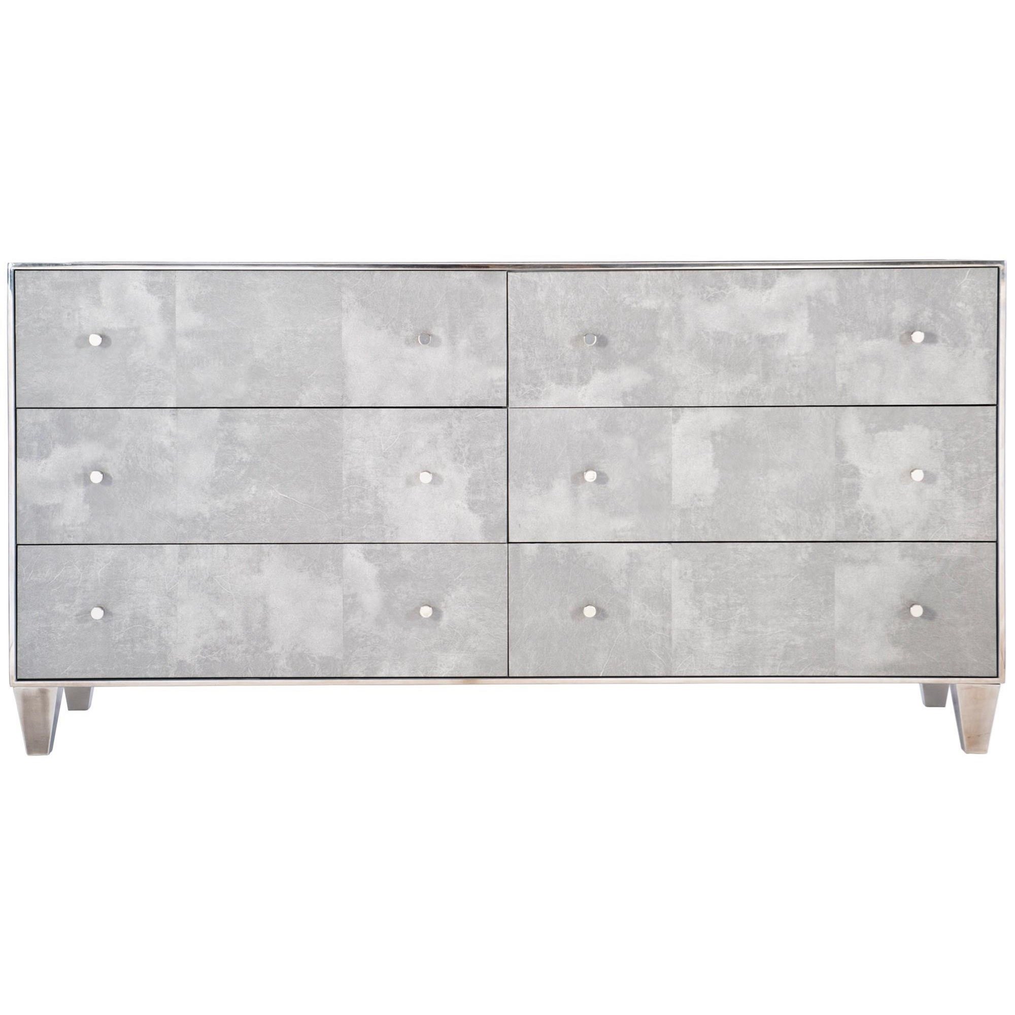Bernhardt Interiors Madora Contemporary Gray Faux Vellum Dresser With 6 Drawers Belfort Furniture Dressers