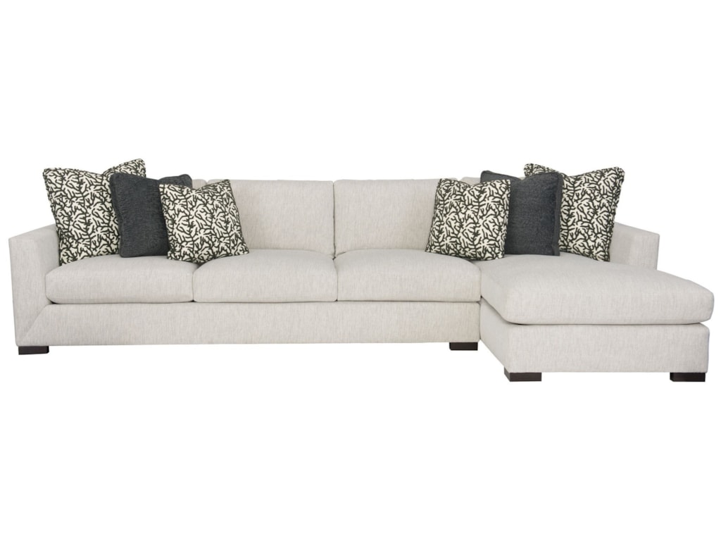 Bernhardt Interiors Nicolette N1192 N1137 Contemporary Two Piece Interiors Nicolette Contemporary Two Piece Sectional Sofa With Chaise Lounge By Bernhardt