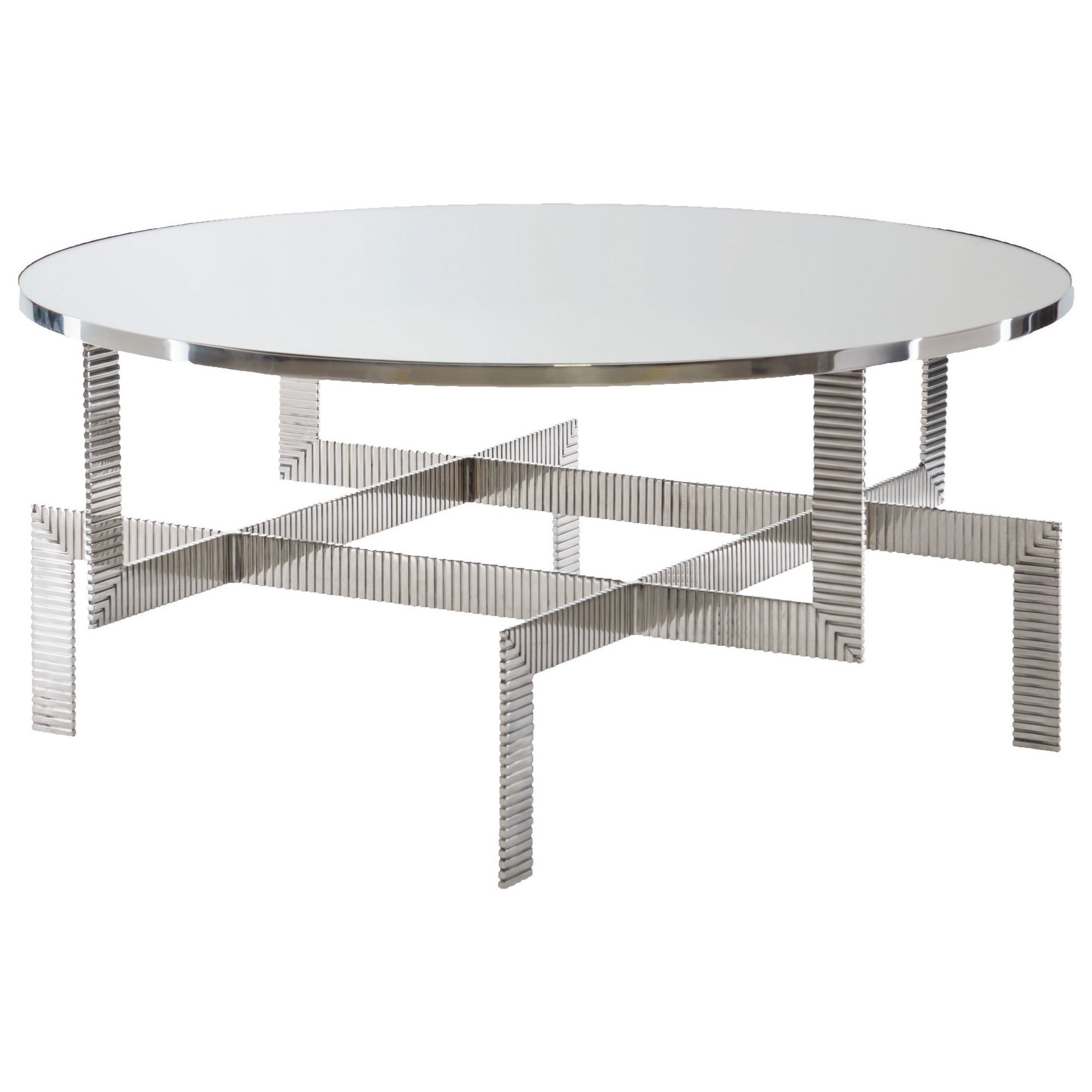 Bernhardt Interiors Tyra Modern Round Cocktail Table With Glass Top Wayside Furniture Cocktail Coffee Tables
