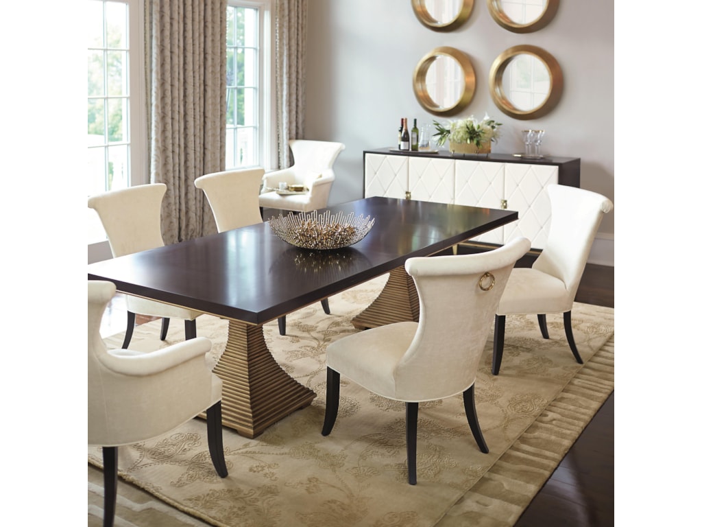 Bernhardt Jet Set Dining Set With Double Pedestal Table Belfort Bernhardt Jet Set Dining Set With Double Pedestal Table Belfort