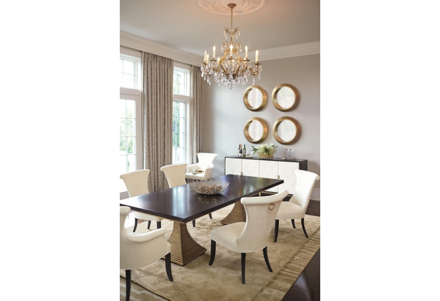 Bernhardt Jet Set Dining With Double Pedestal Table Bernhardt Jet Set Dining With Double Pedestal Table