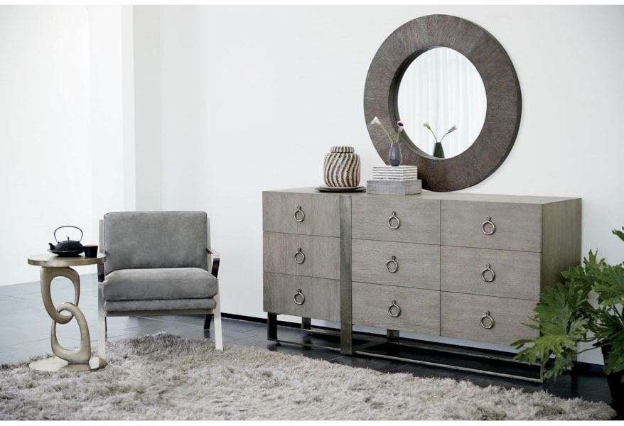 Bernhardt Linea Round Wall Mirror Belfort Furniture Wall Mirrors
