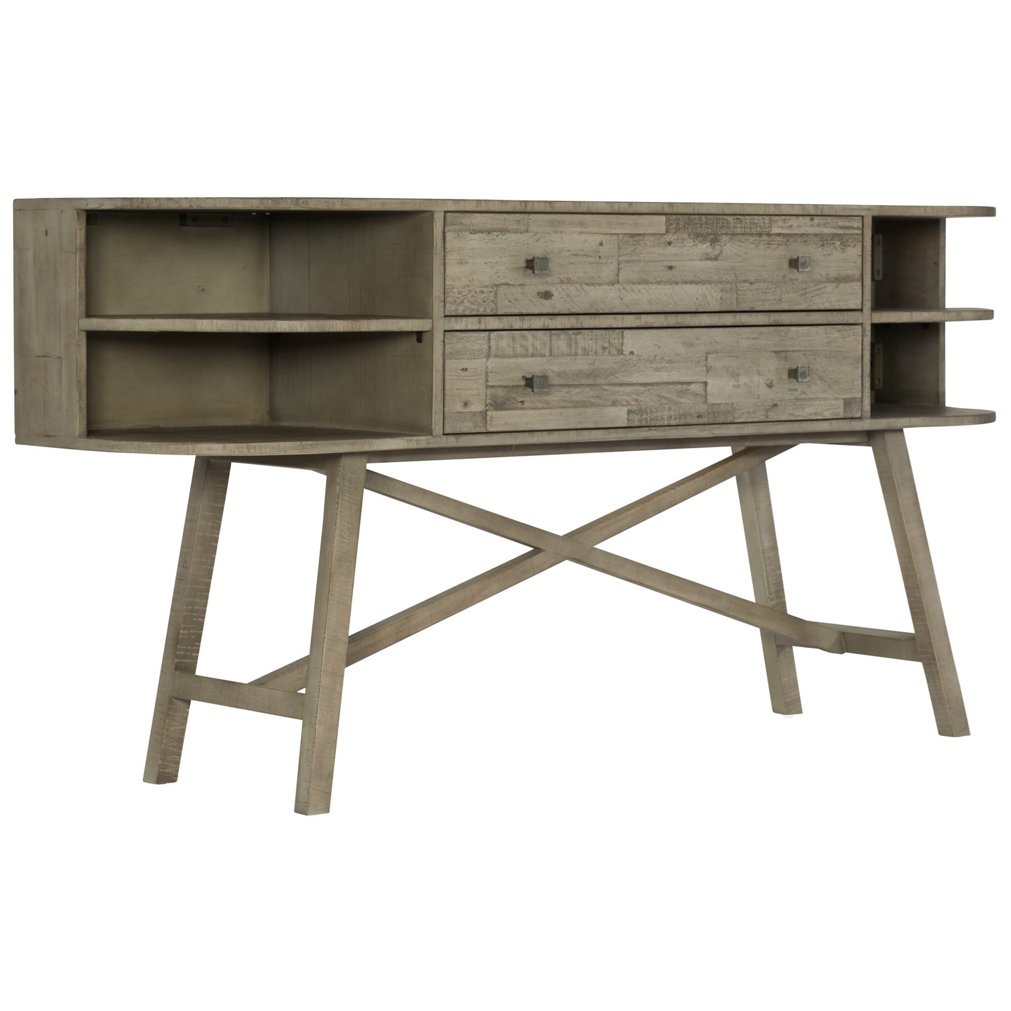 Bernhardt Loft Highland Park Aldo Rustic Modern Sideboard With 2 Drawers And 4 Shelves Sprintz Furniture Sideboards