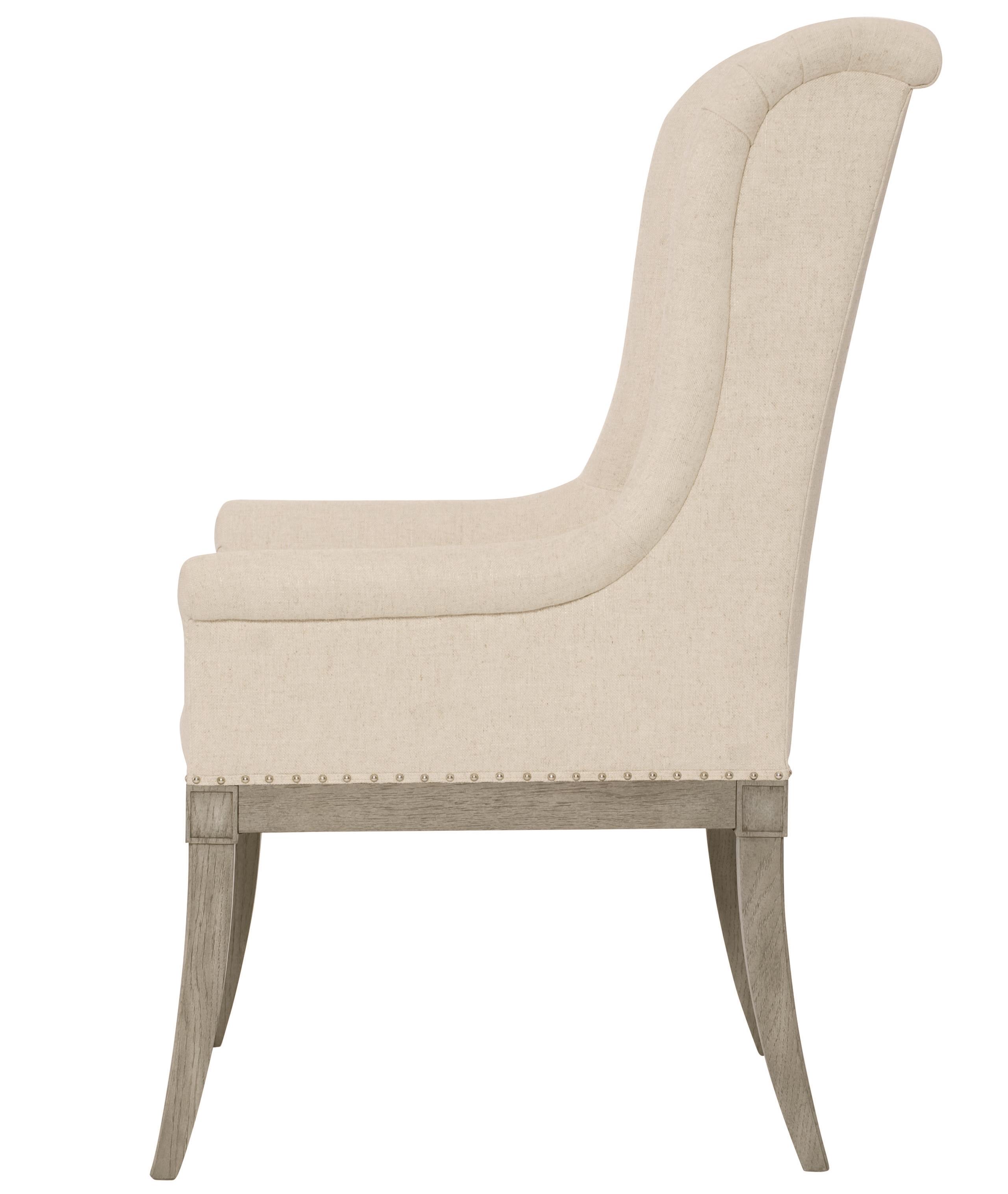 Bernhardt Marquesa 359 X48 Customizable Host Dining Chair With Rolled Arms Dunk Bright Furniture Dining Arm Chairs