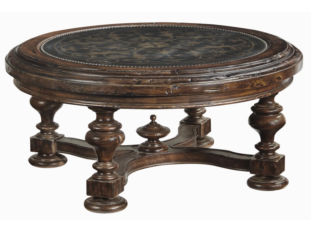 Bernhardt Marquis Round Tail Table With Br Nail Border Bernhardt Marquis Round Tail Table With Br Nail Border