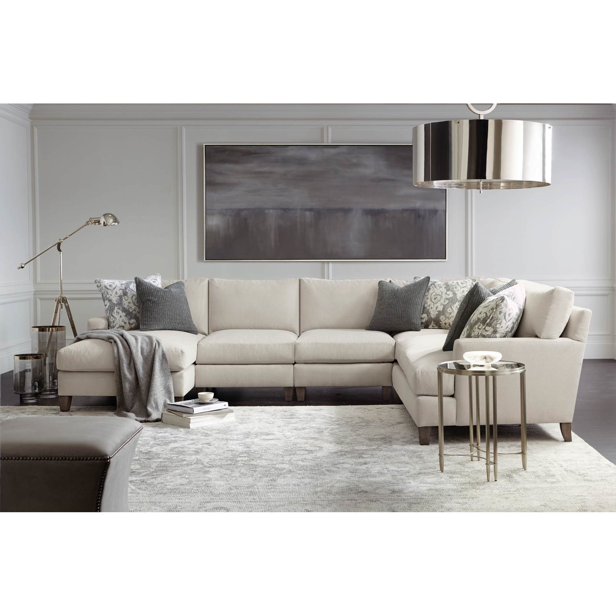 Bernhardt Mila P6438 P6430 P6432 P6441 Transitional 5 Piece Sectional With Exposed Wood Legs Baer S Furniture Sectional Sofas