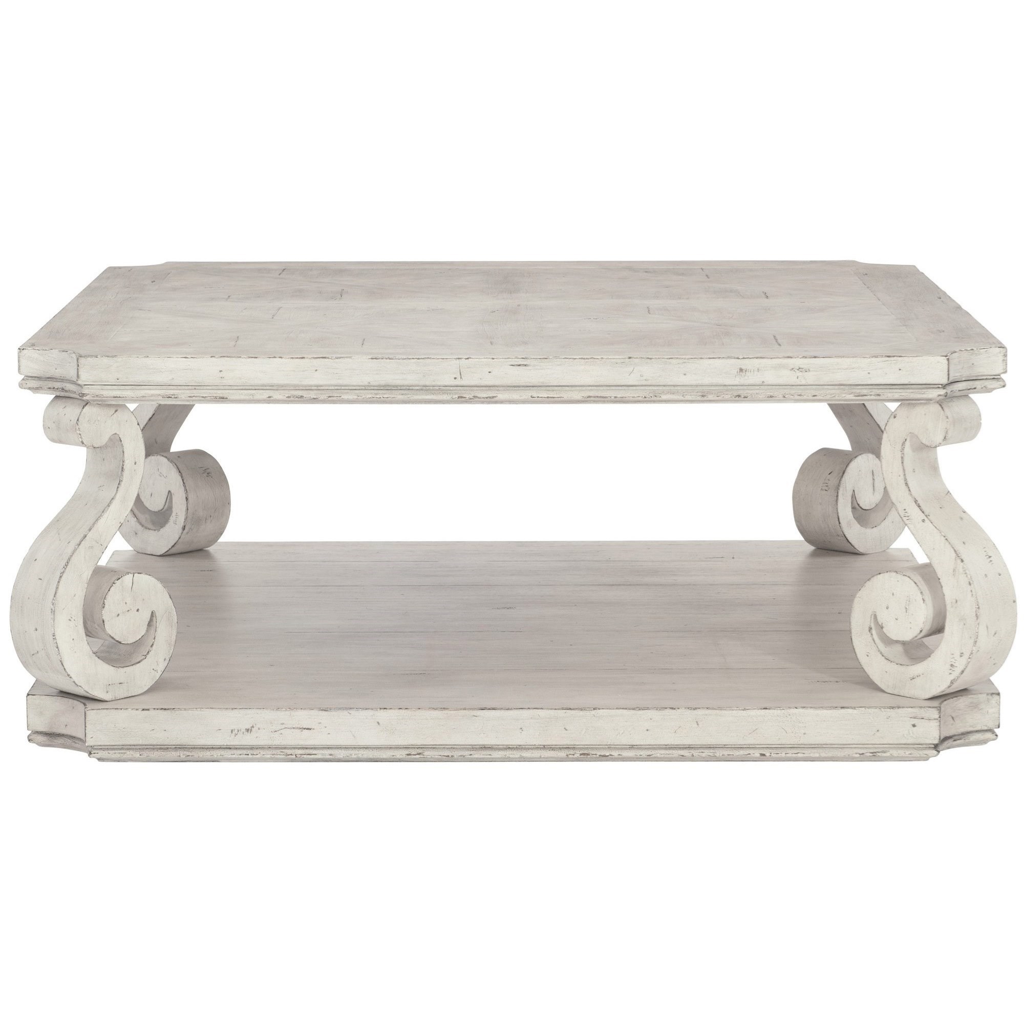Bernhardt Mirabelle Traditional Square Cocktail Table In White Finish Belfort Furniture Cocktail Coffee Tables