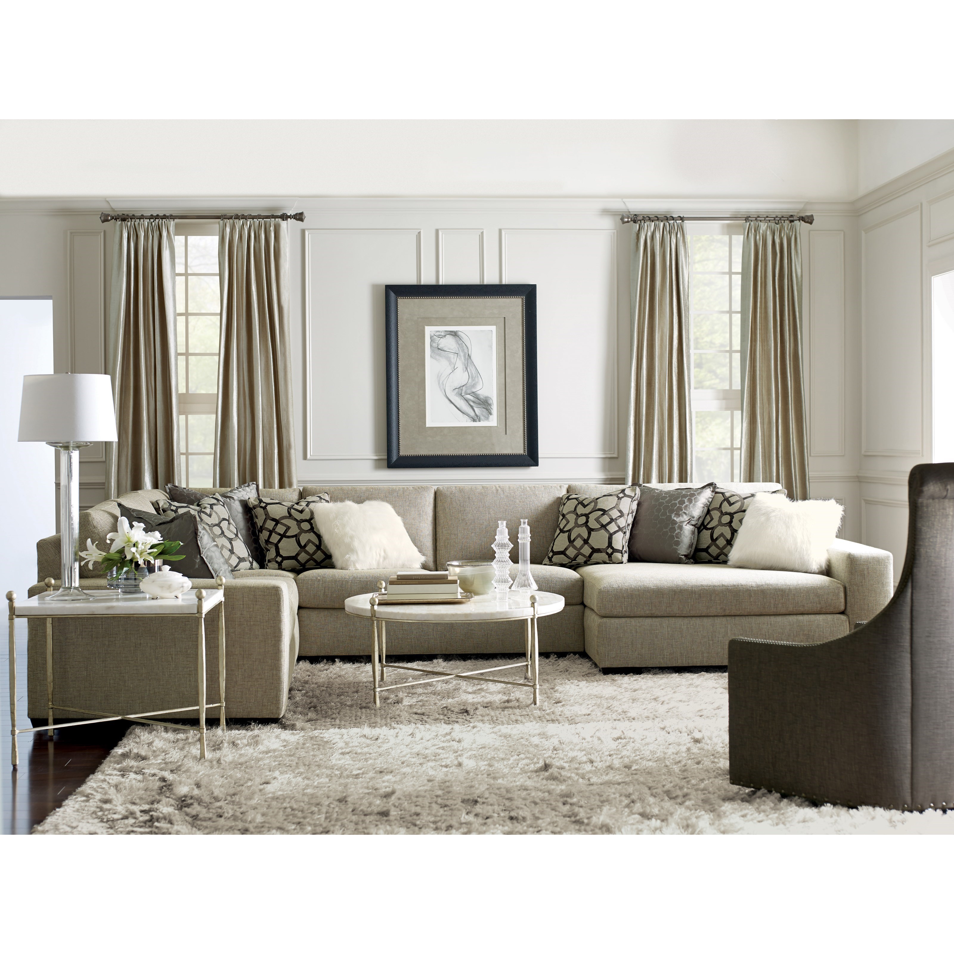 Bernhardt Orlando Sectional Sofa With Right Facing Chaise Jacksonville Furniture Mart Sectional Sofas