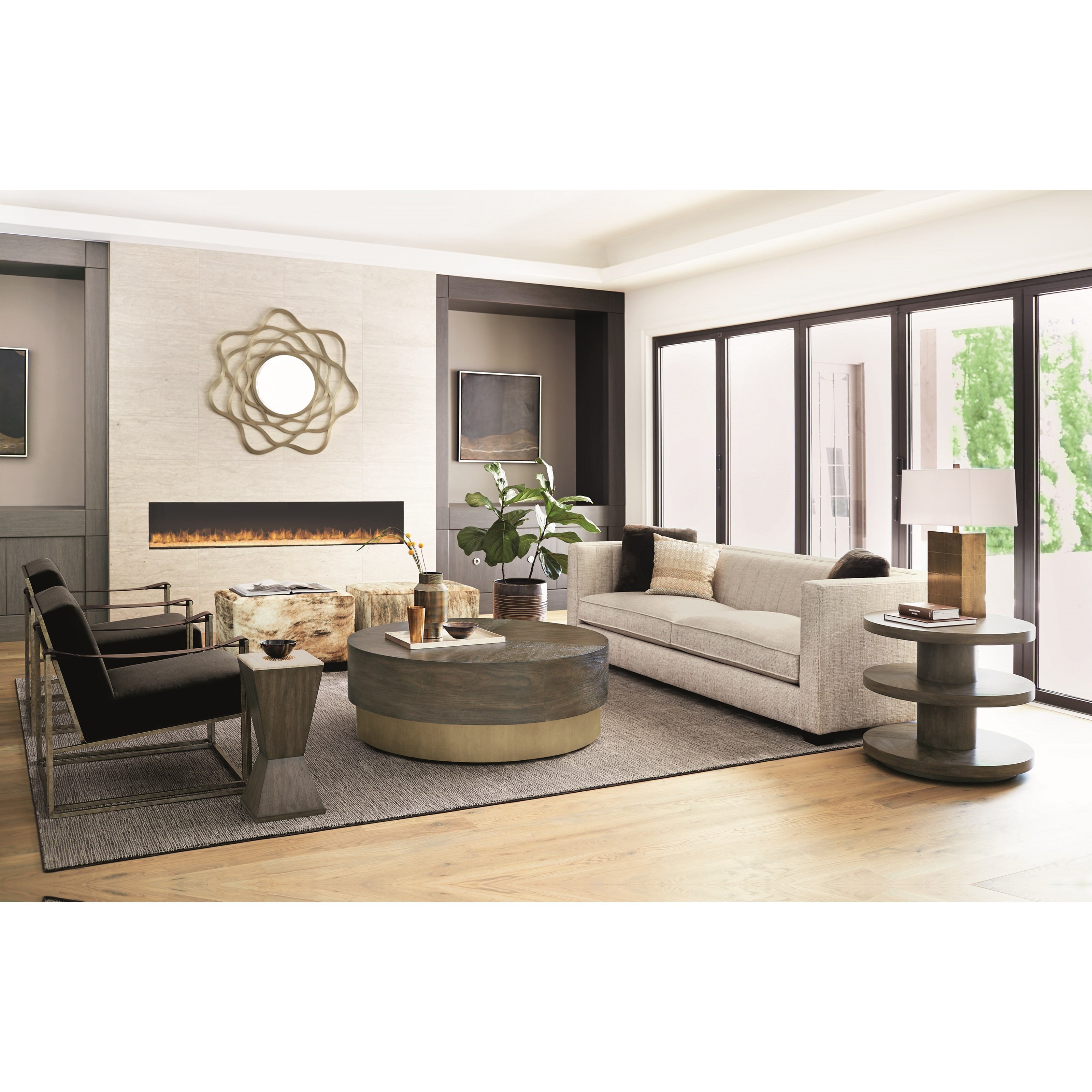 Bernhardt Profile 378 125 Round End Table Baer S Furniture End