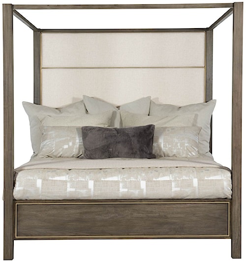 Bernhardt Profile King Poster Bed With Upholstered Headboard Bernhardt Profile King Poster Bed With Upholstered Headboard