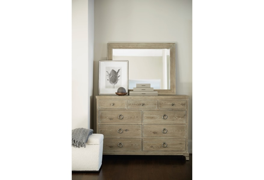 Bernhardt Rustic Patina Rustic 9 Drawer Dresser And Mirror Set Belfort Furniture Dresser Mirror Sets