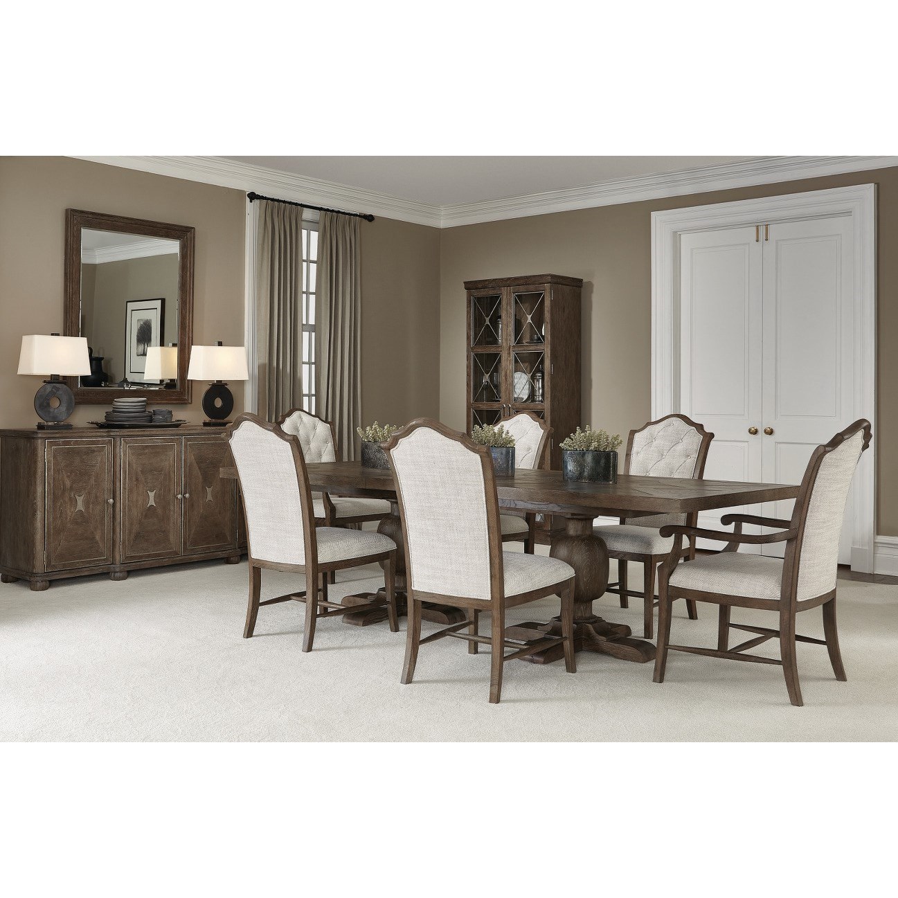 Bernhardt Rustic Patina Rustic 7 Piece Dining Set Jacksonville Furniture Mart Dining 7 Or More Piece Sets