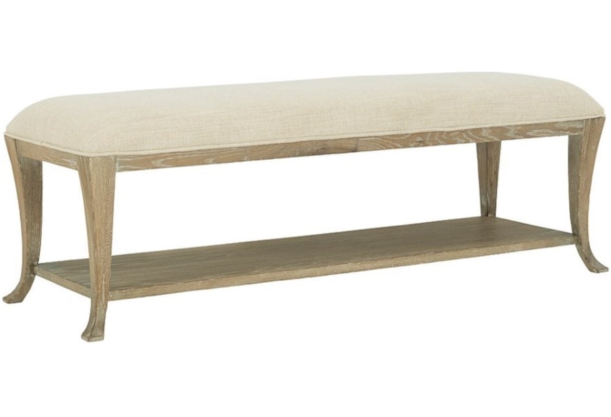 Bernhardt Rustic Patina Customizable Rustic Upholstered Bench With