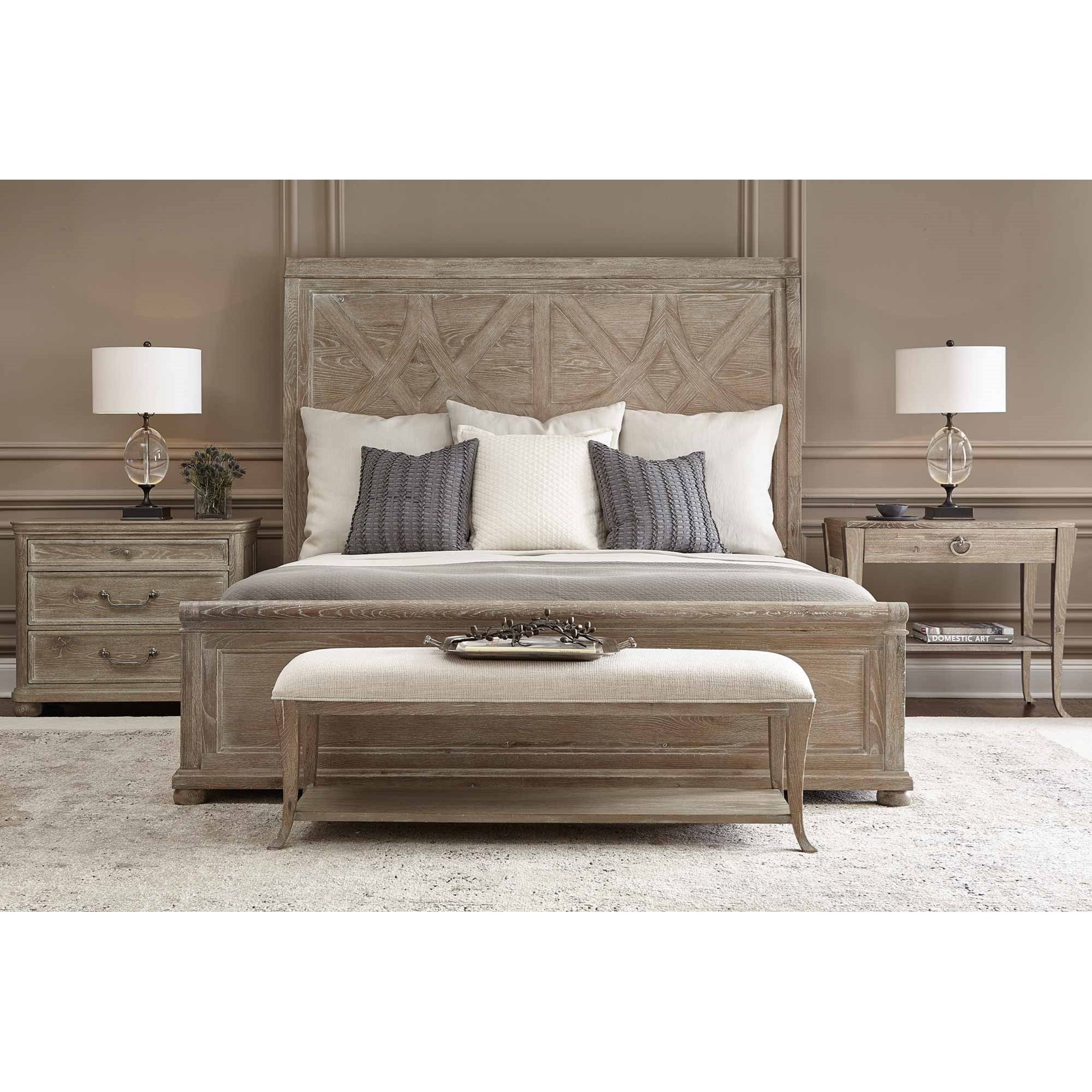 Bernhardt Rustic Patina 387 509 Rustic Upholstered Bench With 1 Shelf Dunk Bright Furniture Upholstered Benches