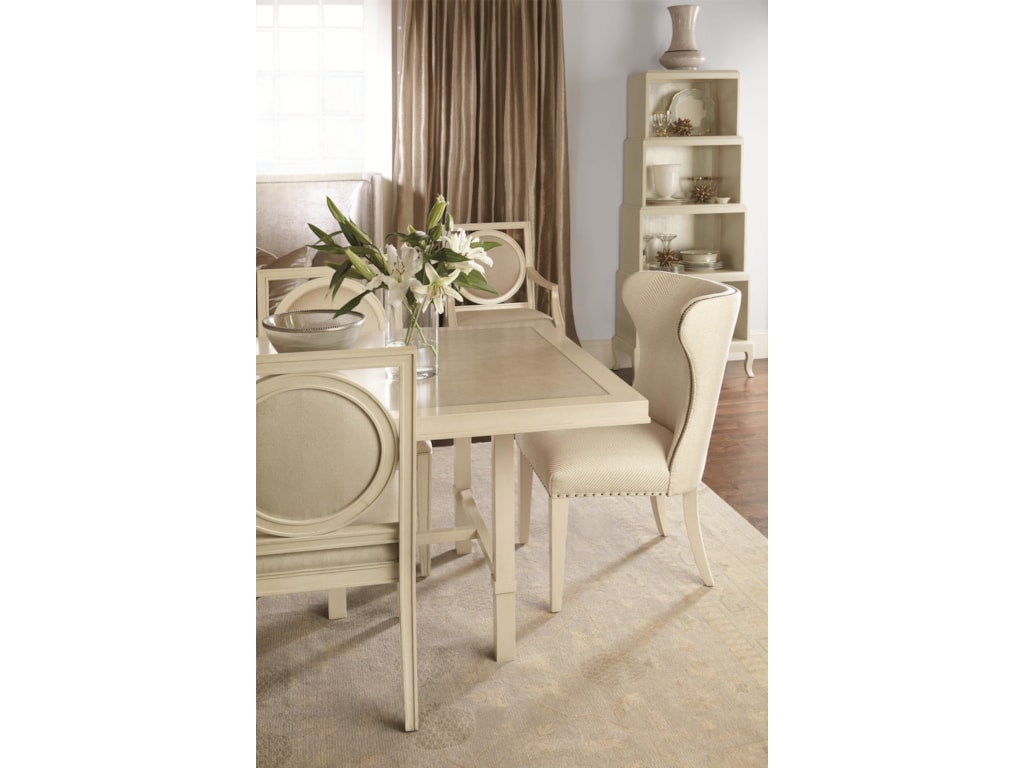 Bernhardt Salon Upholstered Wing Dining Chair With Spaced Nailhead Trim Howell Furniture Dining Side Chairs