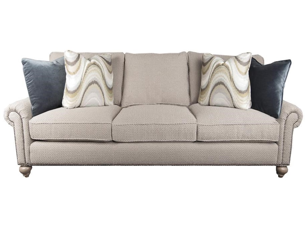 Signature Sofa With Accent Pillows And Nailhead Trim By Bernhardt At Morris Home