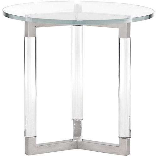 Bernhardt Soho Luxe Contemporary Round End Table With Gl Top And Bernhardt Soho Luxe Contemporary Round End Table With Gl Top And Acrylic Legs