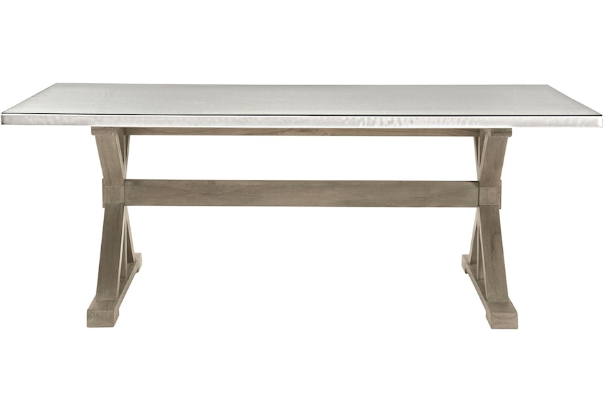 Bernhardt Stockton Rectangular Dining Table With Stainless Steel Top Jacksonville Furniture Mart Dining Tables