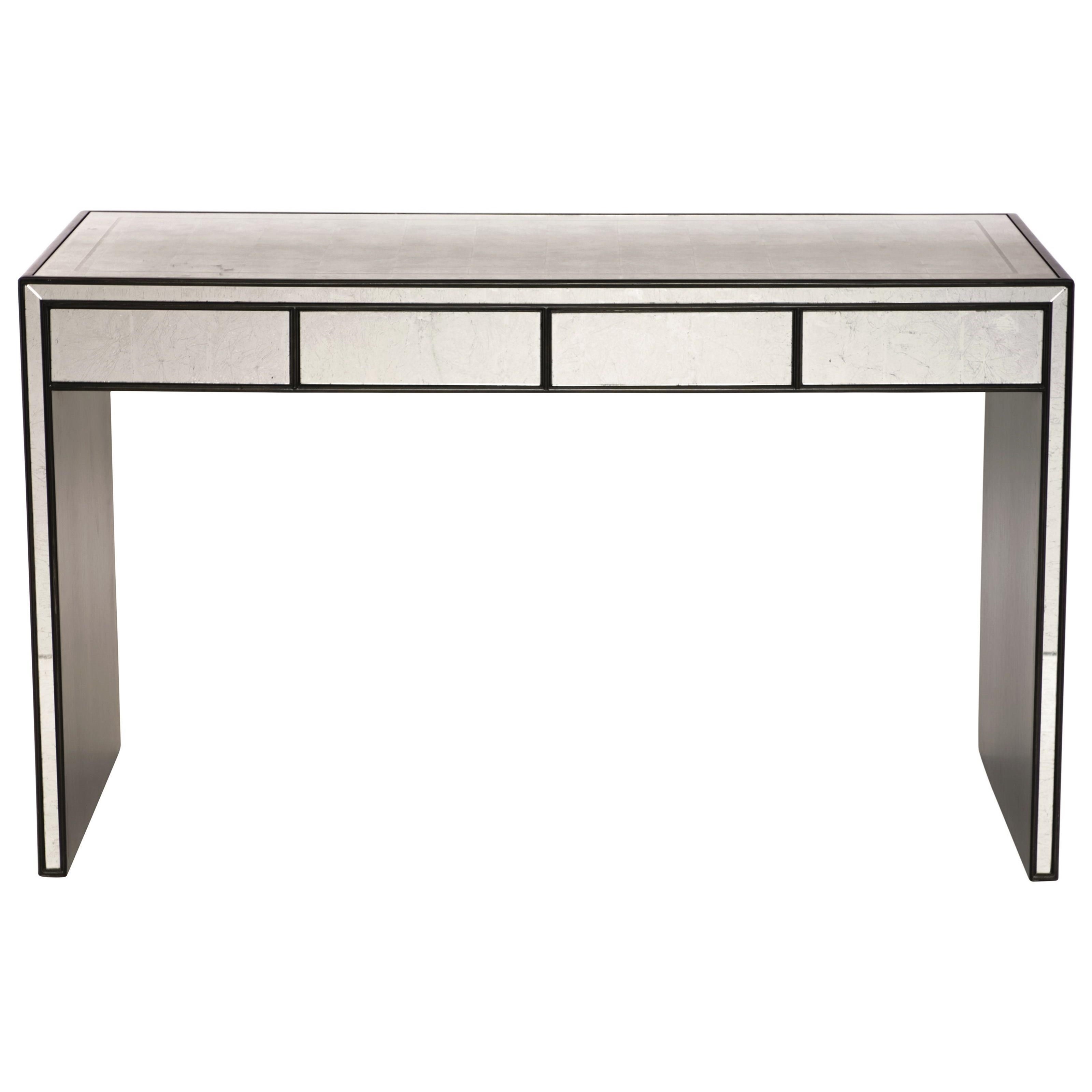 Bernhardt Sutton House Desk With Silver Eglomise Surfaces Howell Furniture Table Desks Writing Desks