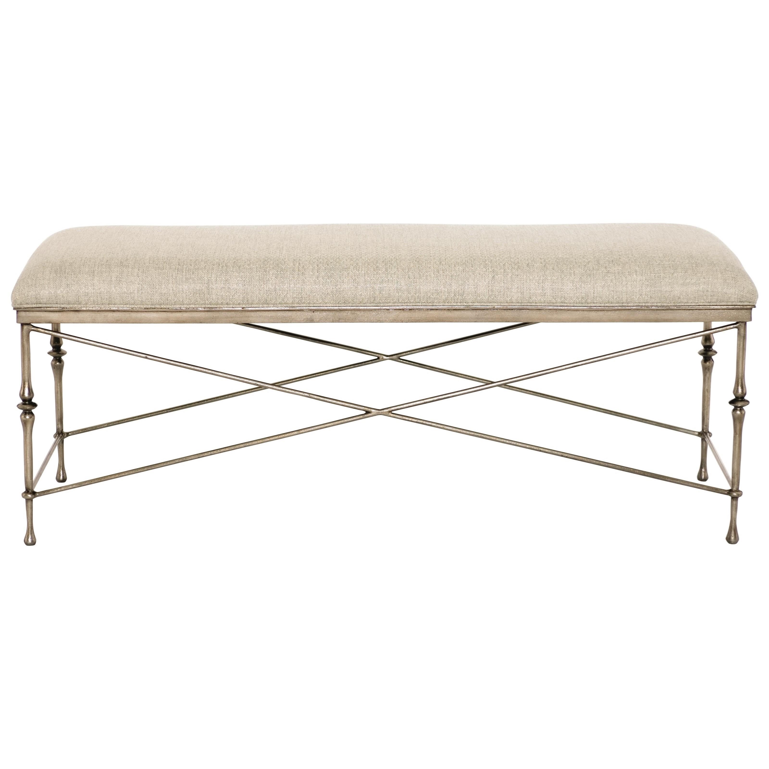 Bernhardt Sutton House Customizable Metal Bench With Upholstered
