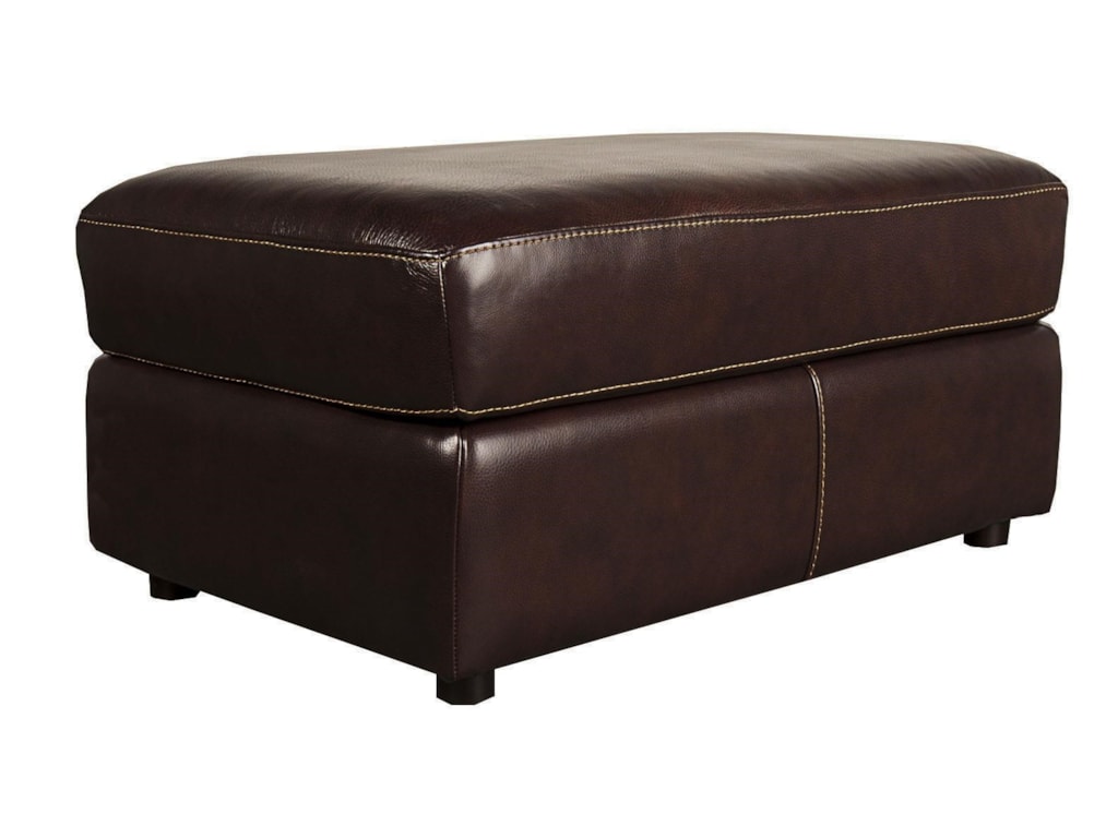 Bernhardt Winslow 100% Leather Ottoman - Morris Home - Ottomans - Bernhardt Winslow 100% Leather Ottoman - Morris Home - Ottomans