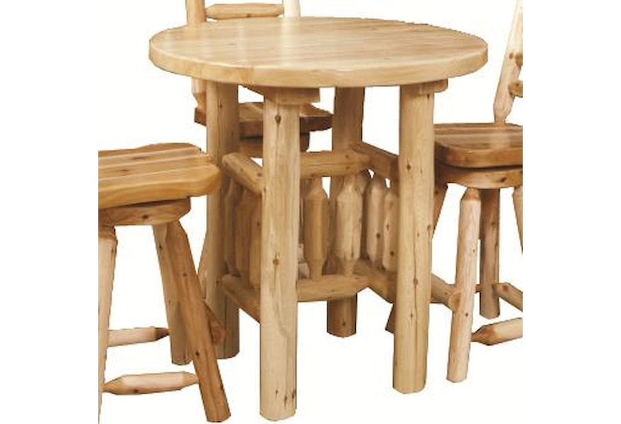 Best Craft Lodge 42 Rustic Round Pub Table A1 Furniture